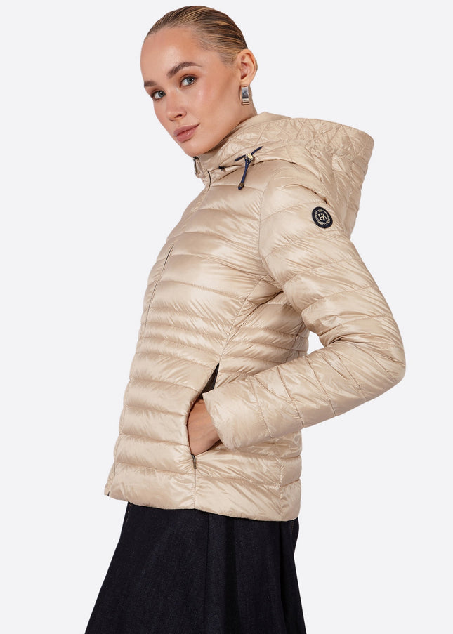 Women's short down jacket HALLEY Champagne