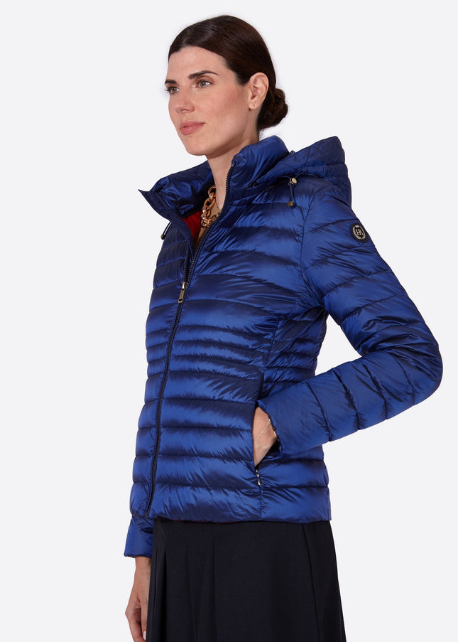 Women's short down jacket HALLEY Klein Blue