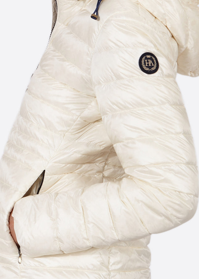 Women's short down jacket HALLEY Nacre