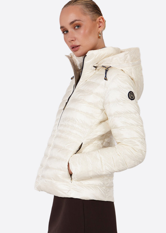 Women's short down jacket HALLEY Nacre