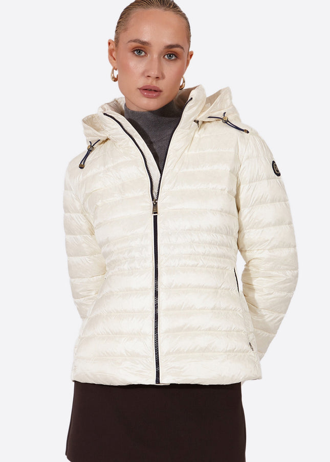 Women's short down jacket HALLEY Nacre