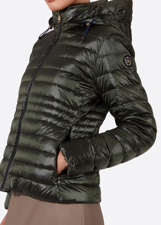 Women's short down jacket HALLEY ROYAL GREEN