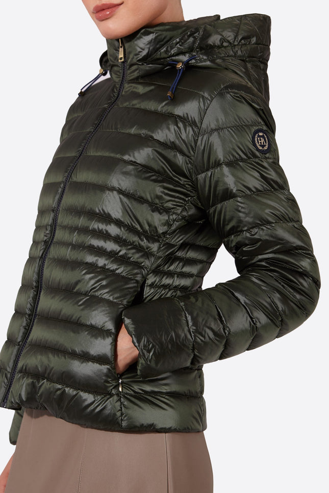 Women's short down jacket HALLEY ROYAL GREEN