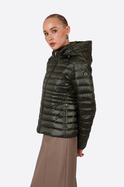 Women's short down jacket HALLEY ROYAL GREEN