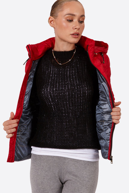 Women's short down jacket HALLEY Red