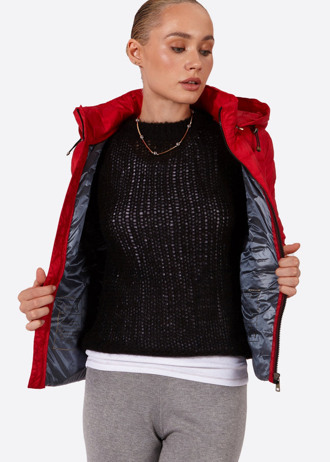 Women's short down jacket HALLEY Red