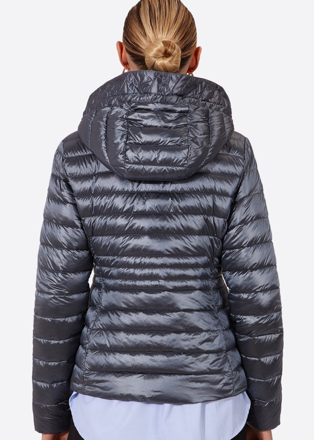 Women's short down jacket HALLEY  STEEL BLUE