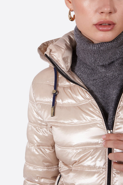 Women's short down jacket ROSALIA Champagne