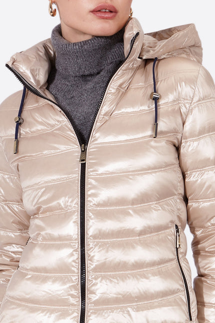 Women's short down jacket ROSALIA Champagne