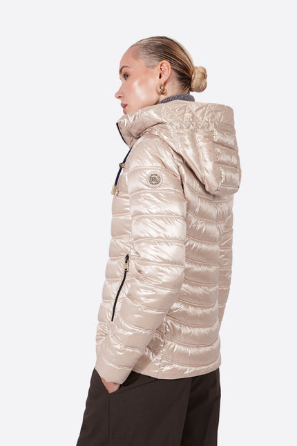 Women's short down jacket ROSALIA Champagne