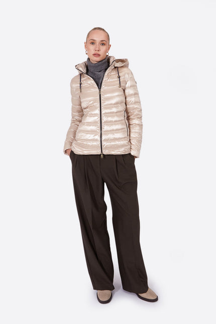 Women's short down jacket ROSALIA Champagne