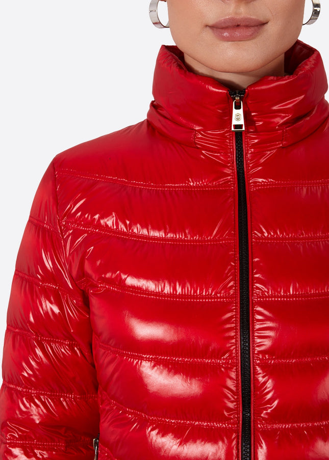 Women's short down jacket ROSALIA Red/c