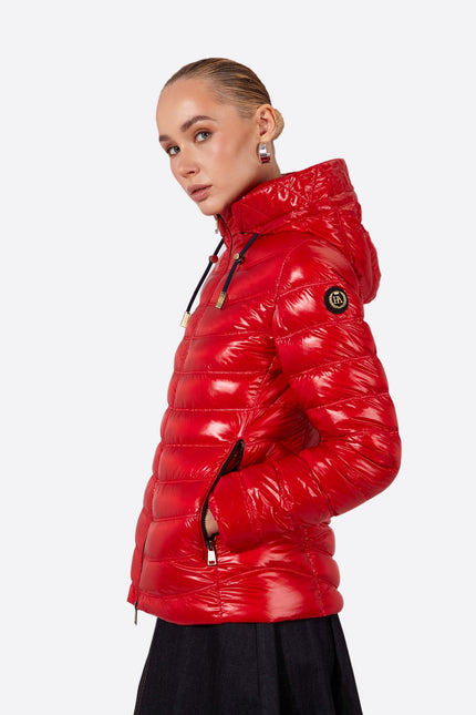 Women's short down jacket ROSALIA Red/c