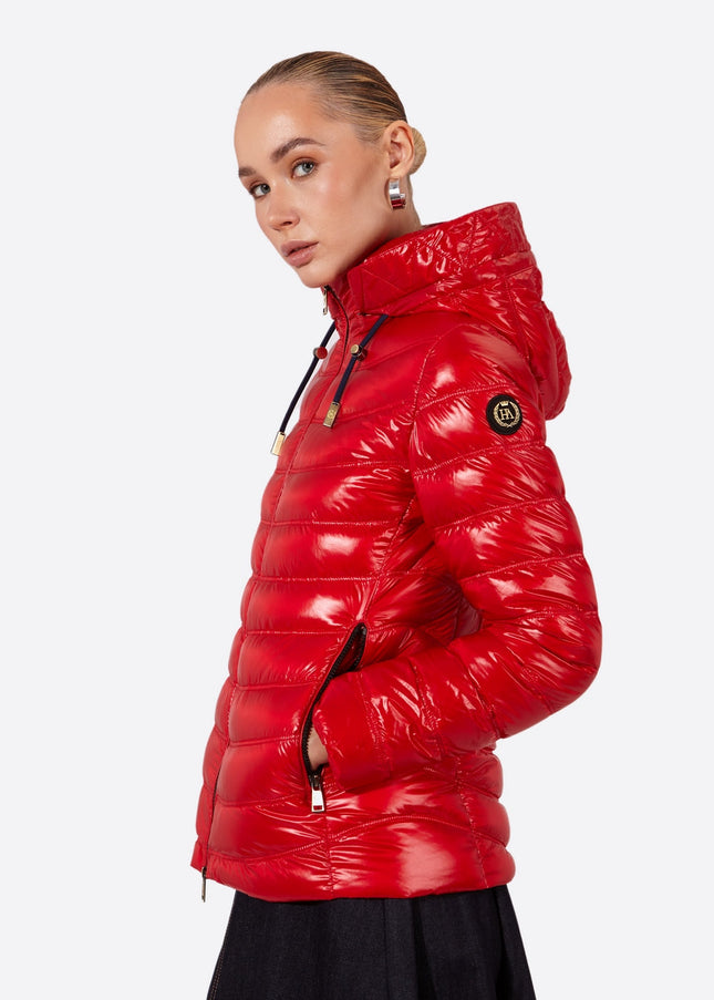 Women's short down jacket ROSALIA Red/c