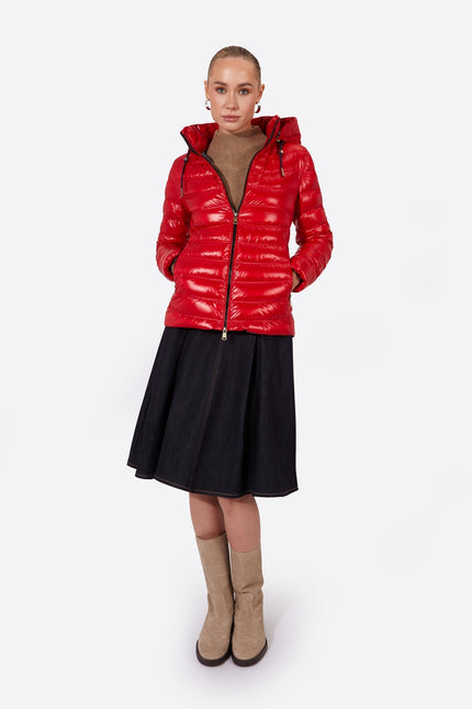 Women's short down jacket ROSALIA Red/c