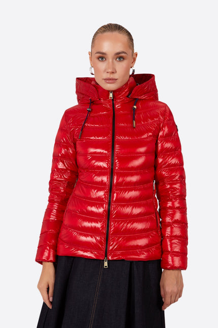 Women's short down jacket ROSALIA Red/c