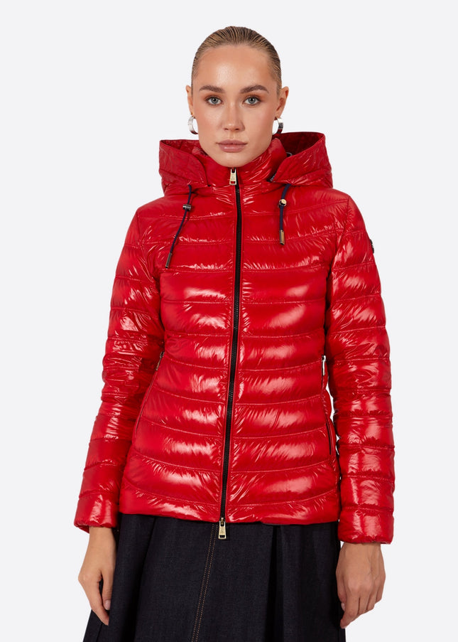 Women's short down jacket ROSALIA Red/c