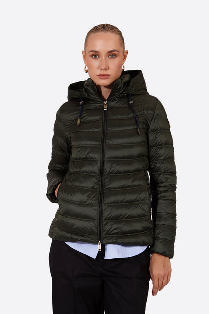 Women's short down jacket ROSALIA Royal Green