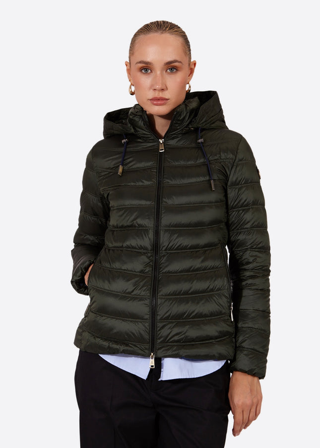 Women's short down jacket ROSALIA Royal Green