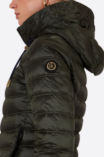 Women's short down jacket ROSALIA Royal Green