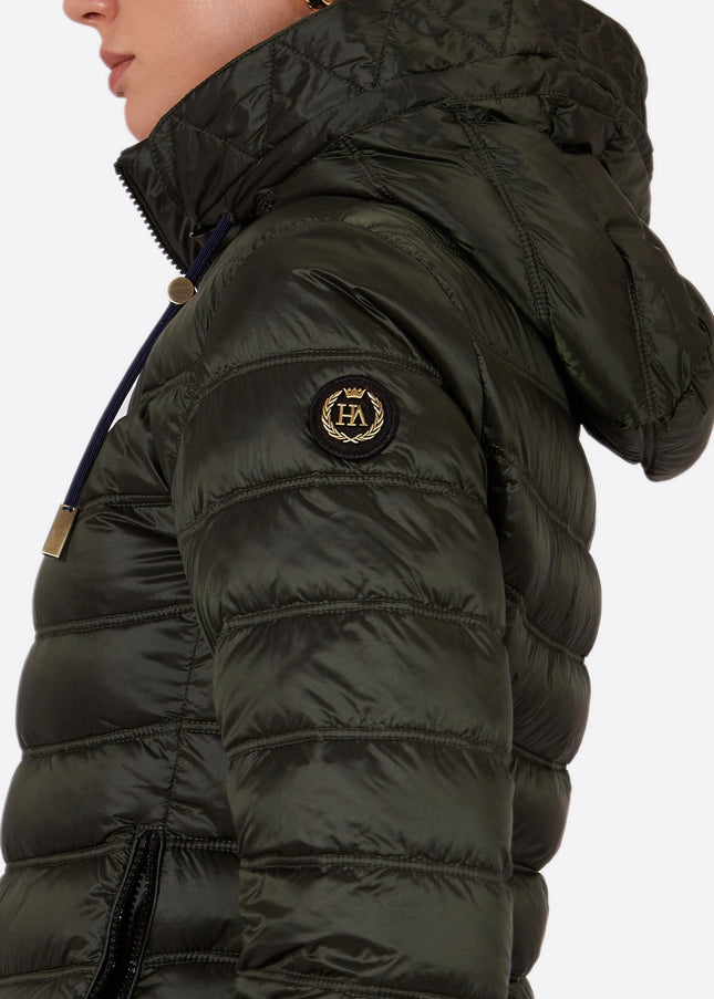 Women's short down jacket ROSALIA Royal Green