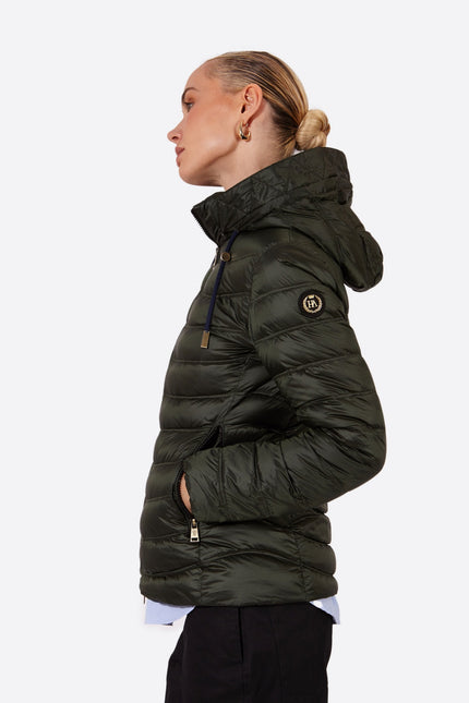 Women's short down jacket ROSALIA Royal Green