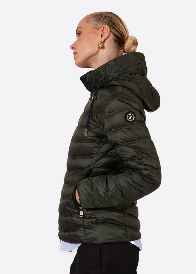 Women's short down jacket ROSALIA Royal Green