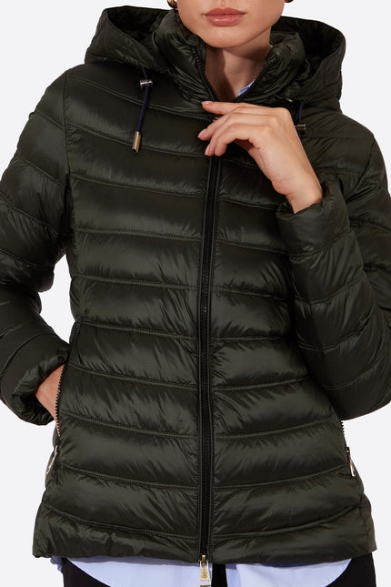 Women's short down jacket ROSALIA Royal Green