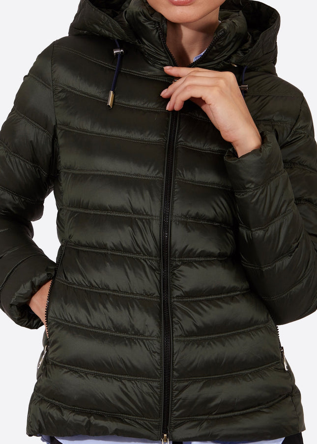 Women's short down jacket ROSALIA Royal Green