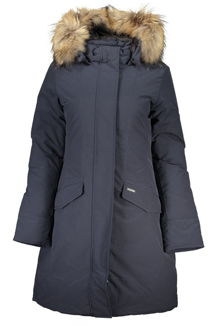 Woolrich Blue Cotton Jackets & Coat