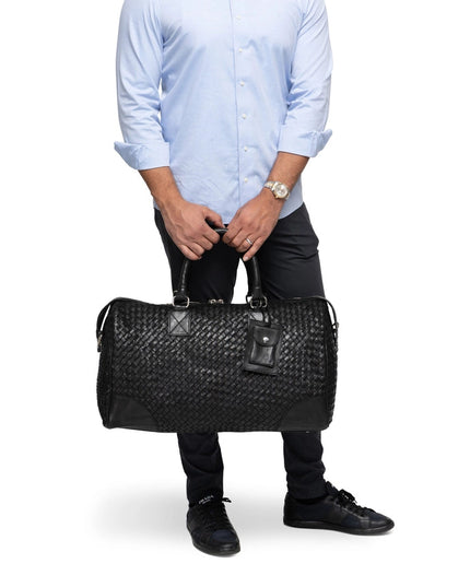 Woven Leather Duffle