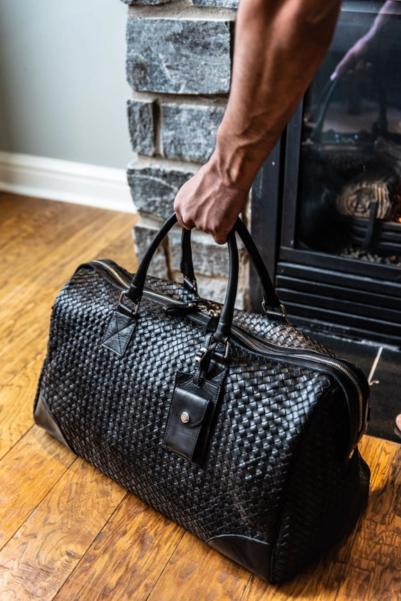 Woven Leather Duffle