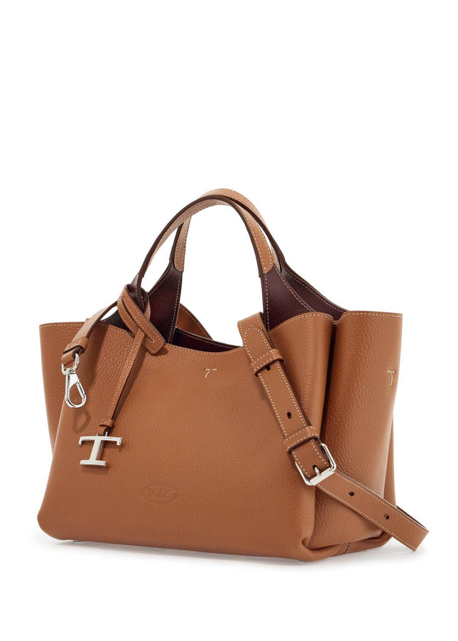 Tod'S light brown calfskin mini handbag with 2 handles and shoulder strap