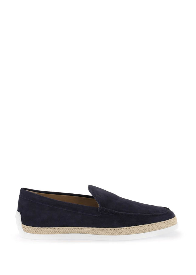 Tod'S suede slip-on with rafia insert