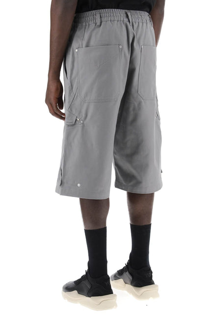 Y-3 canvas multi-pocket bermuda shorts.-men > clothing > trousers > bermuda and shorts-Y-3-Urbanheer