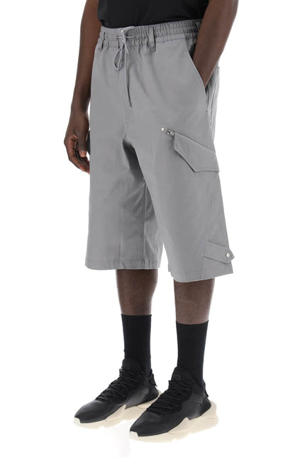 Y-3 canvas multi-pocket bermuda shorts.-men > clothing > trousers > bermuda and shorts-Y-3-Urbanheer