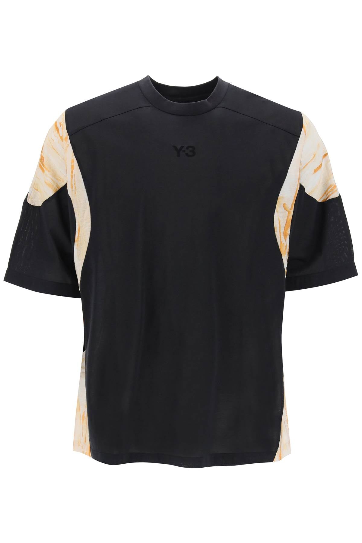 Y-3 Contrast Insert T-Shirt With-men > clothing > t-shirts and sweatshirts > t-shirts-Y-3-s-Mixed colours-Urbanheer