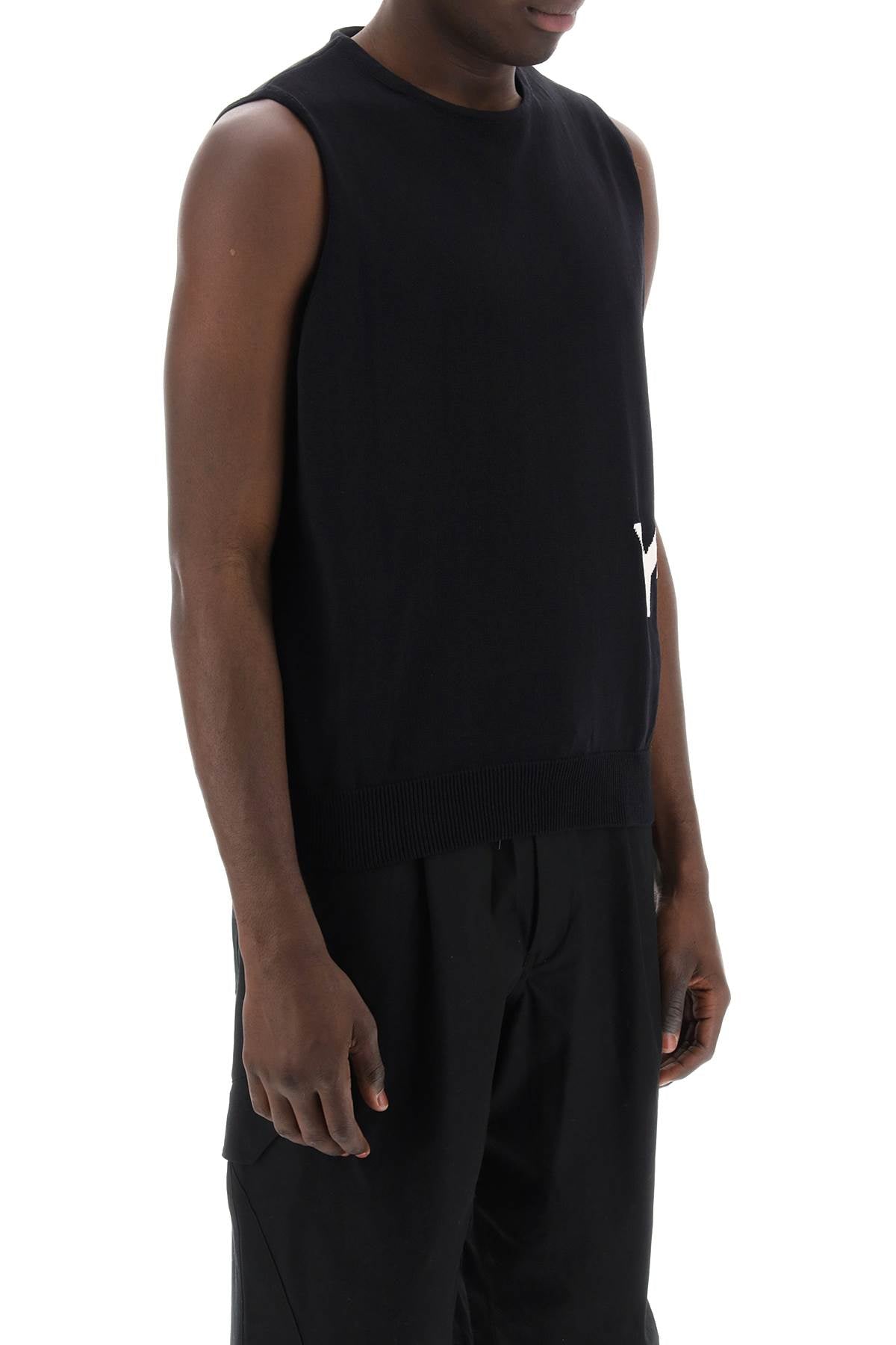 Y-3 knitted logo vest in seven-men > clothing > knitwear-Y-3-Urbanheer