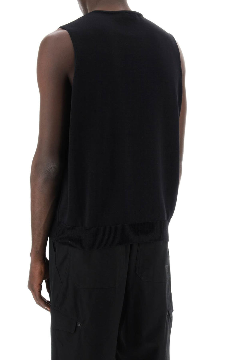 Y-3 knitted logo vest in seven-men > clothing > knitwear-Y-3-Urbanheer