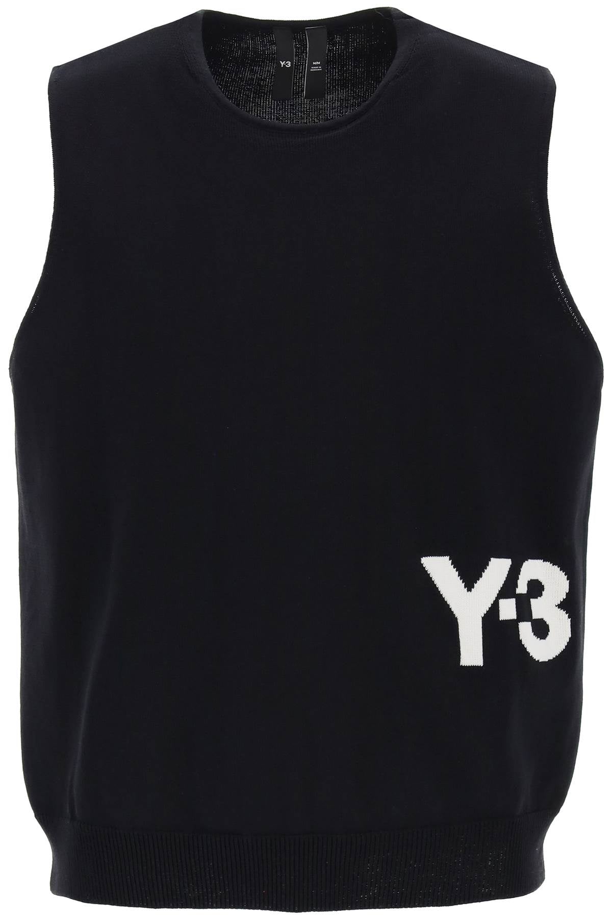 Y-3 knitted logo vest in seven-men > clothing > knitwear-Y-3-Urbanheer