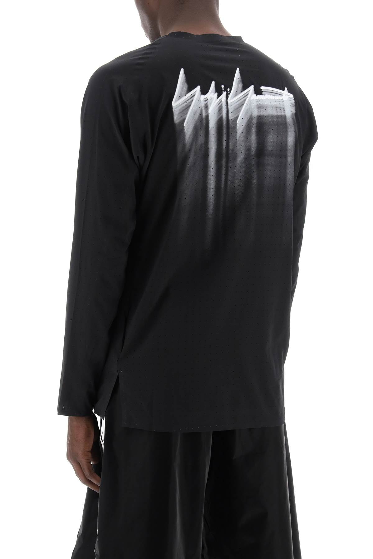 Y-3 long-sleeved perforated jersey t-men > clothing > t-shirts and sweatshirts > t-shirts-Y-3-Urbanheer