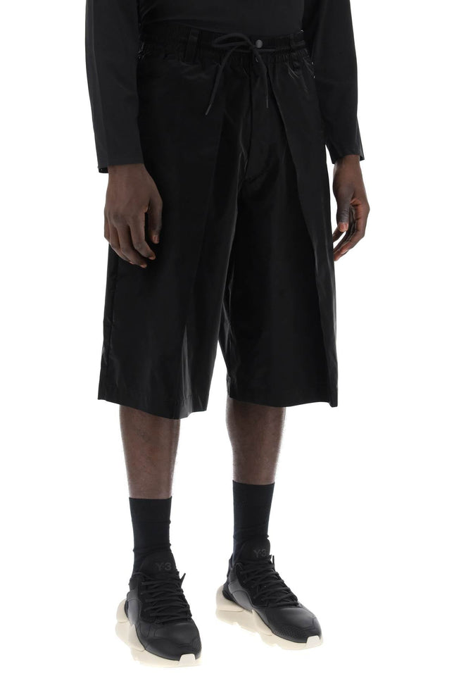 Y-3 shiny nylon bermuda shorts-men > clothing > trousers > bermuda and shorts-Y-3-Urbanheer