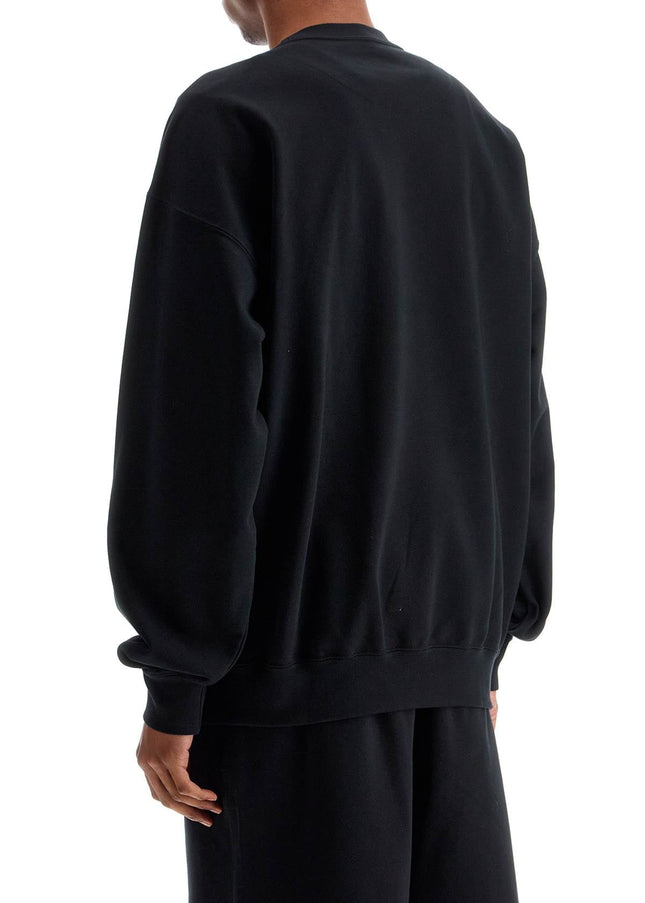 Y-3 black cotton sweatshirt with text graphic