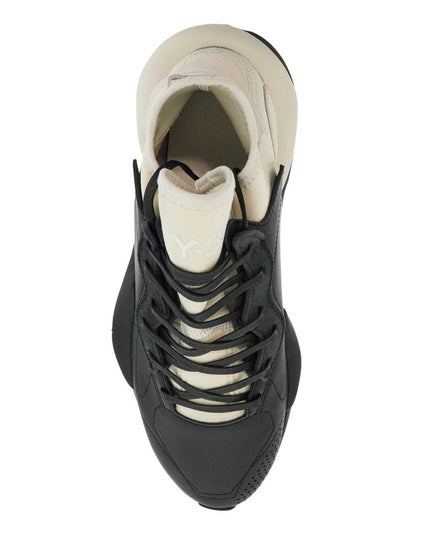 Y-3 black fabric and leather kaiwa sneakers for men