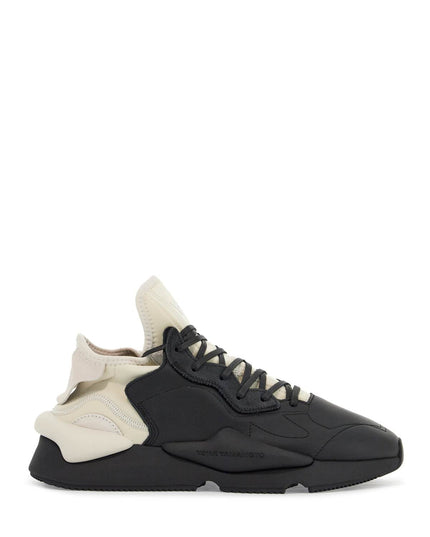 Y-3 black fabric and leather kaiwa sneakers for men