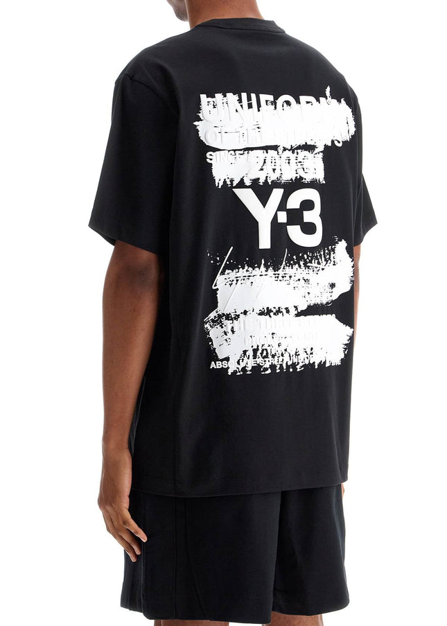 Y-3 black logo cotton t-shirt