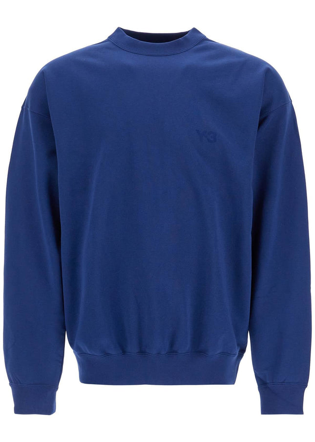 Y-3 blue cotton crewneck sweatshirt for men