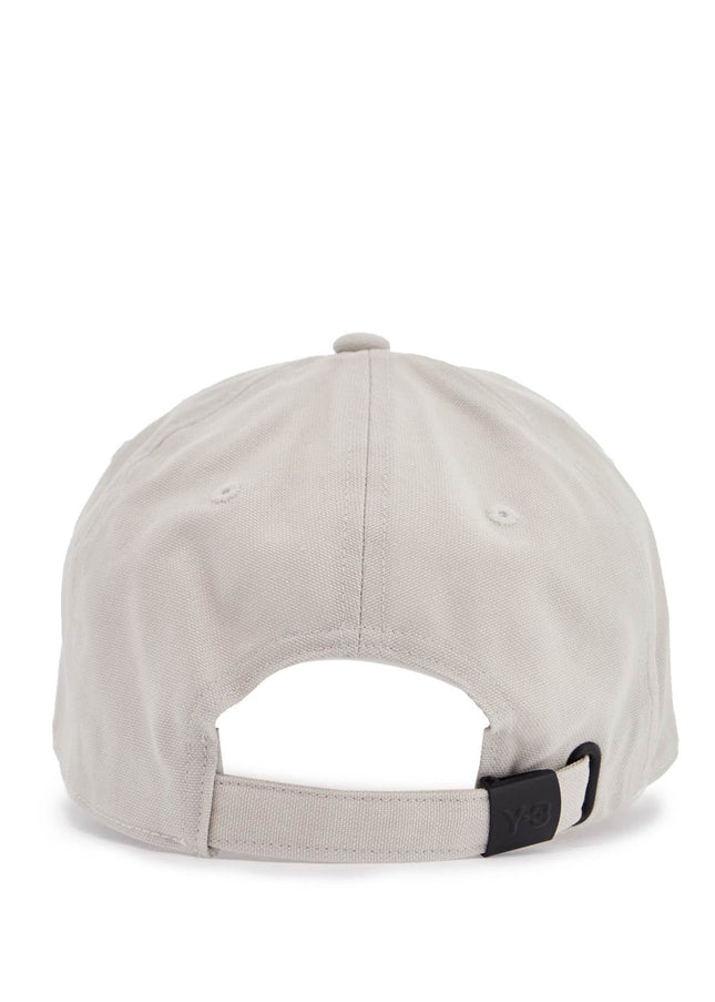 Y-3 gray cotton cap with large logo and curved brim