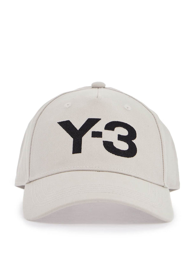 Y-3 gray cotton cap with large logo and curved brim