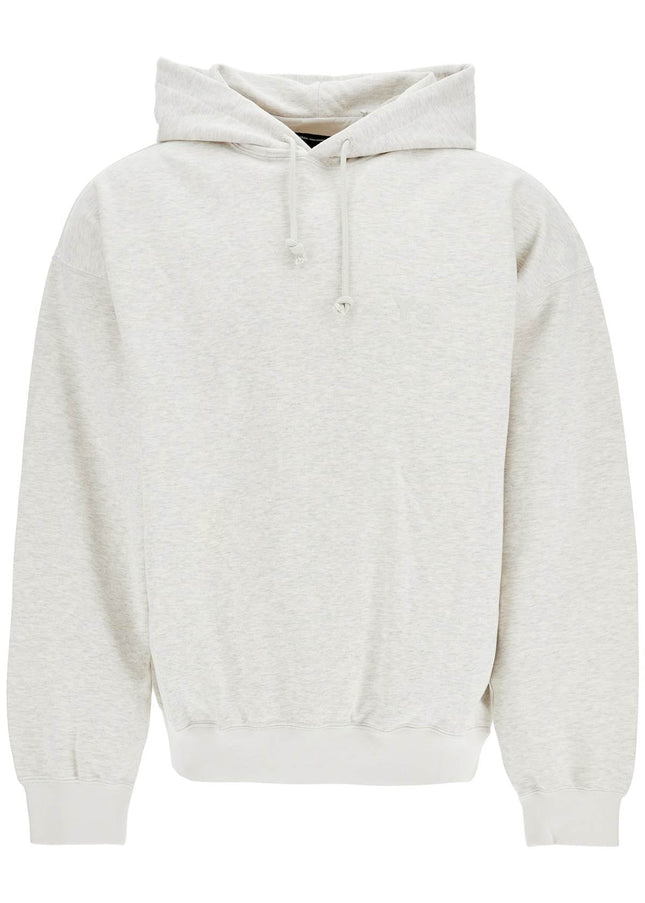 Y-3 light grey cotton and recycled polyester hoodie for men